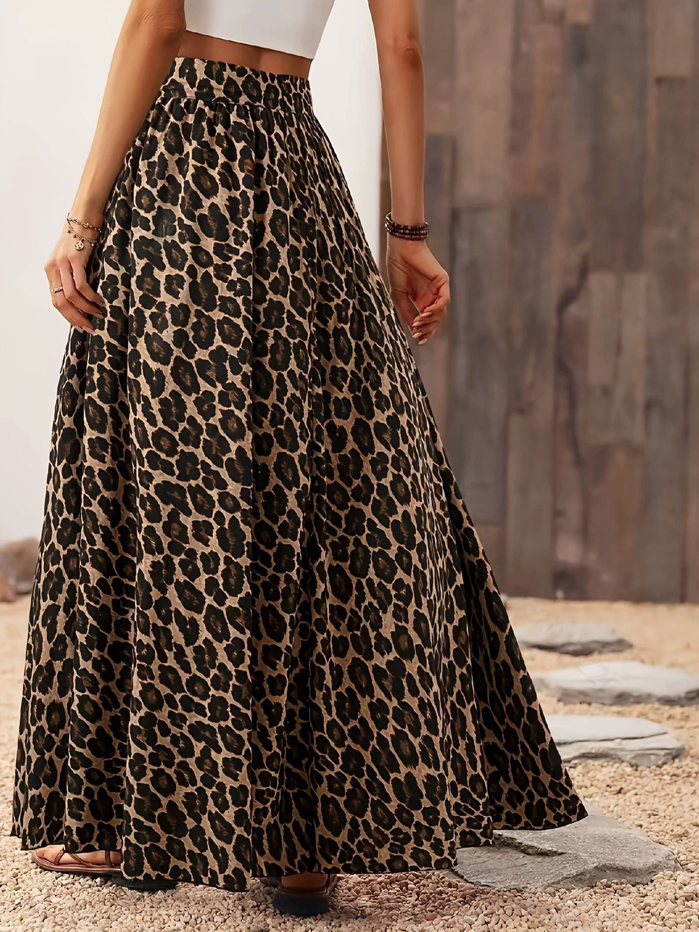 Zara Leopard Print Pleated Midi Dress Casual - Picture 3 of 5